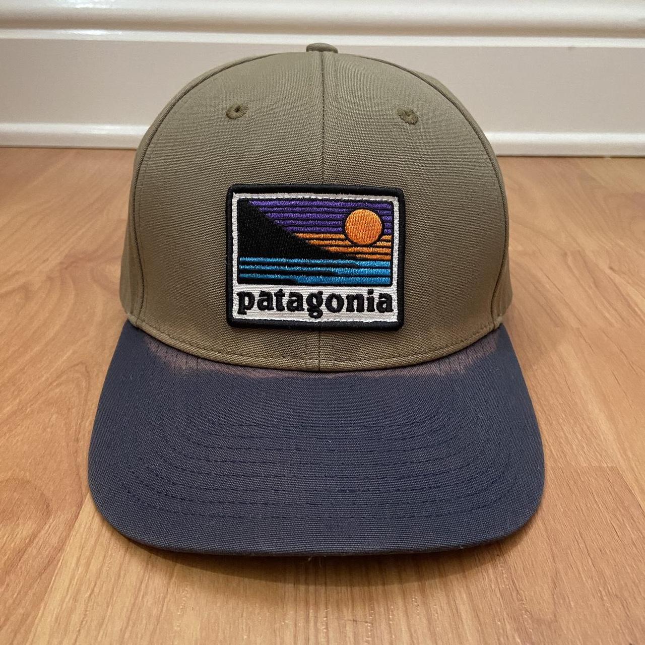 Patagonia Men s Logo Patch Distressed Snap Back Hat. Depop