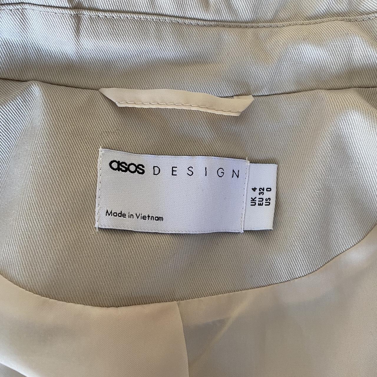 ASOS design splice collar beige/cream trench coat.... - Depop