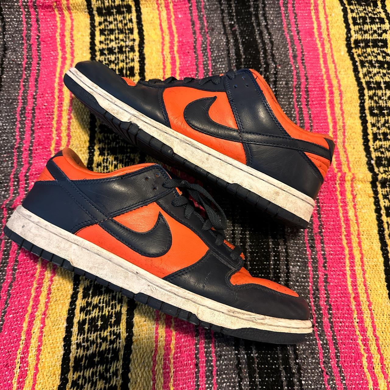 Size 10.5 ORANGE CHAMPIONSHIP DUNKS 7/10 CONDITION... - Depop