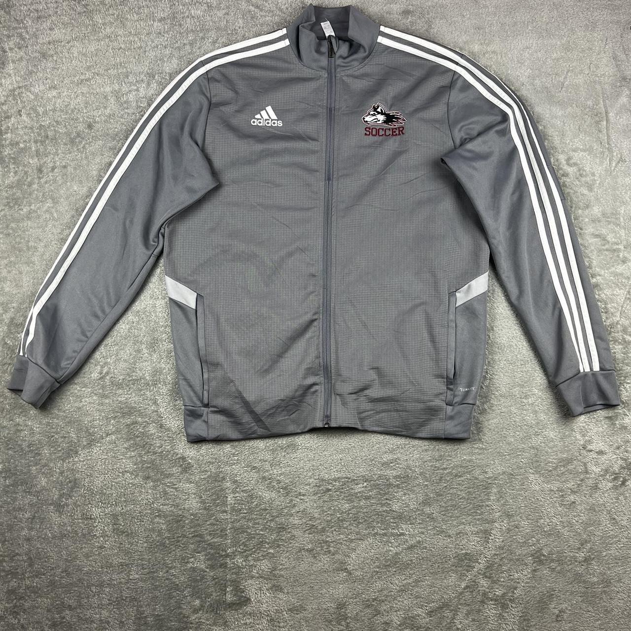 Adidas grey and white track jacket Illinois huskies