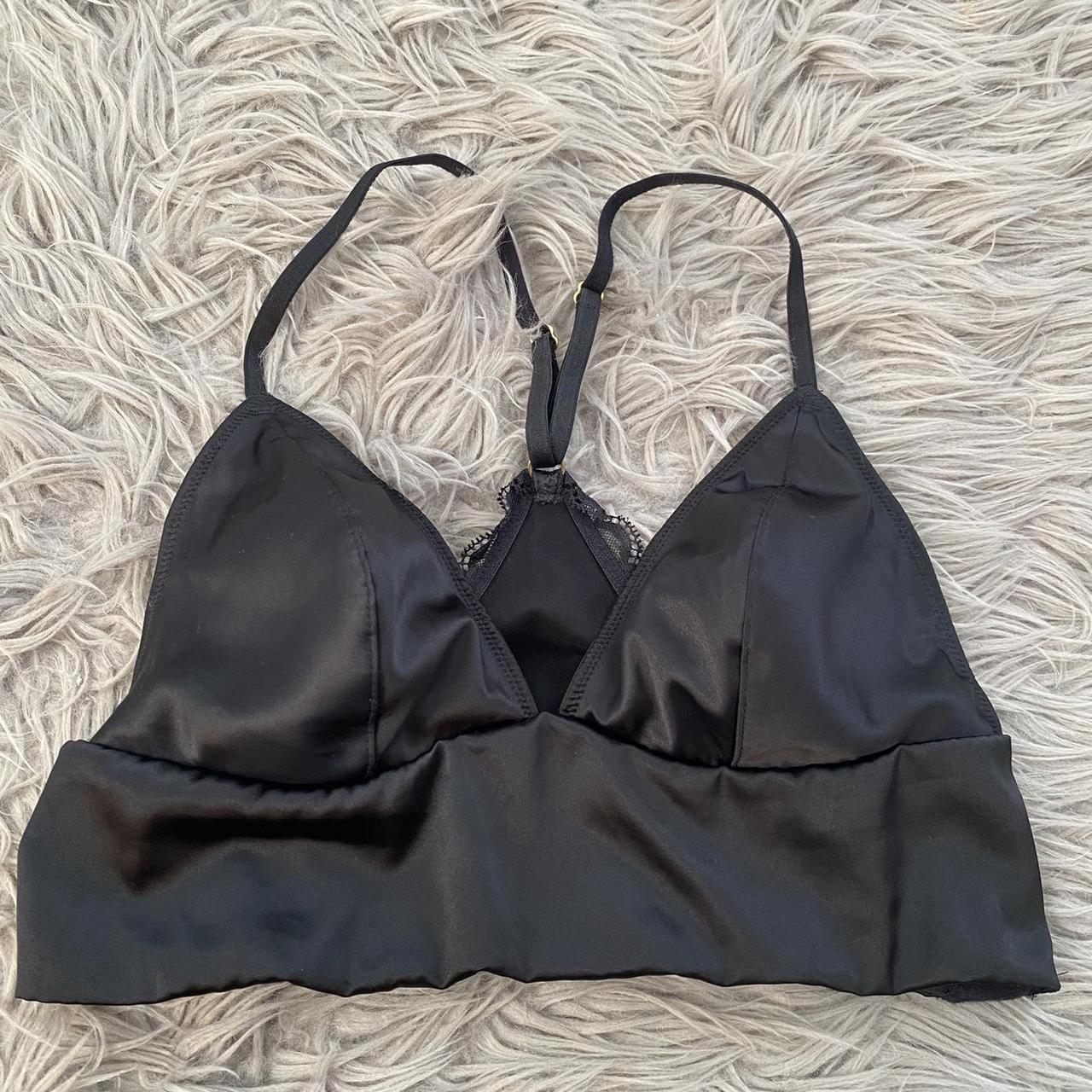 Victorias secret black satin bralette Really comfy... - Depop