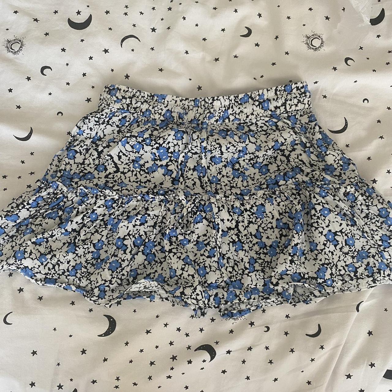 Zara floral blue skort Super pretty never worn Size S - Depop