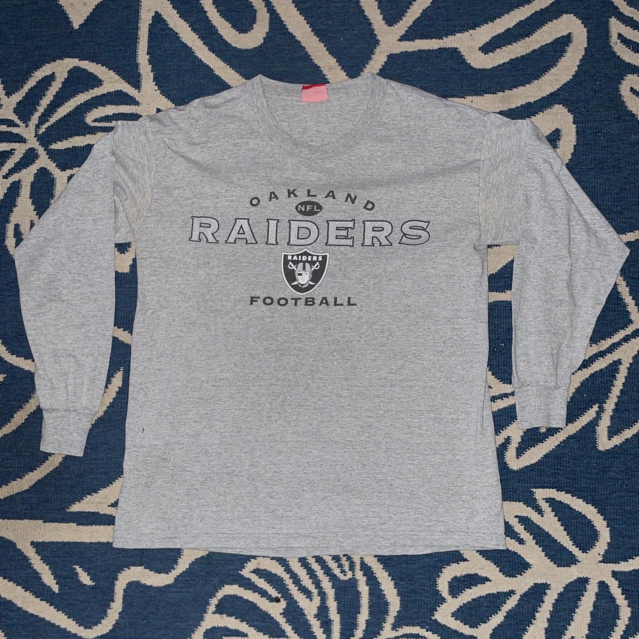 Vintage Style Oakland Raiders Long Sleeve Spell Out - Depop