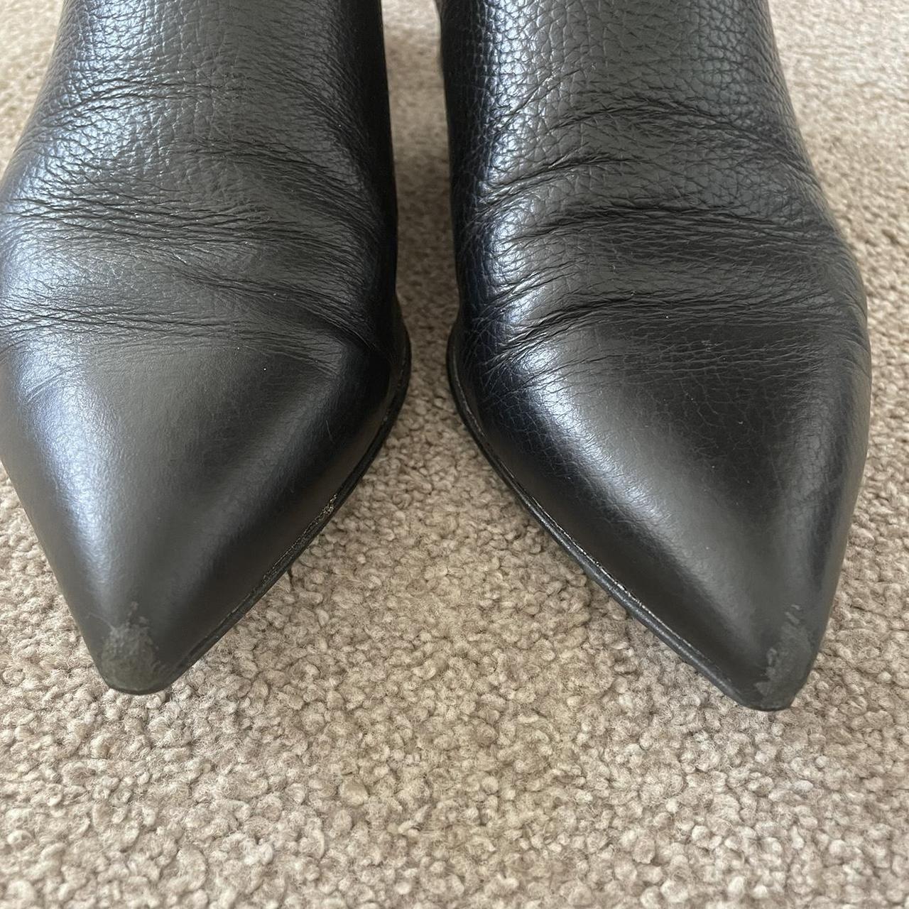 ASOS Open Backed Leather Pointed Flats / Black /... - Depop