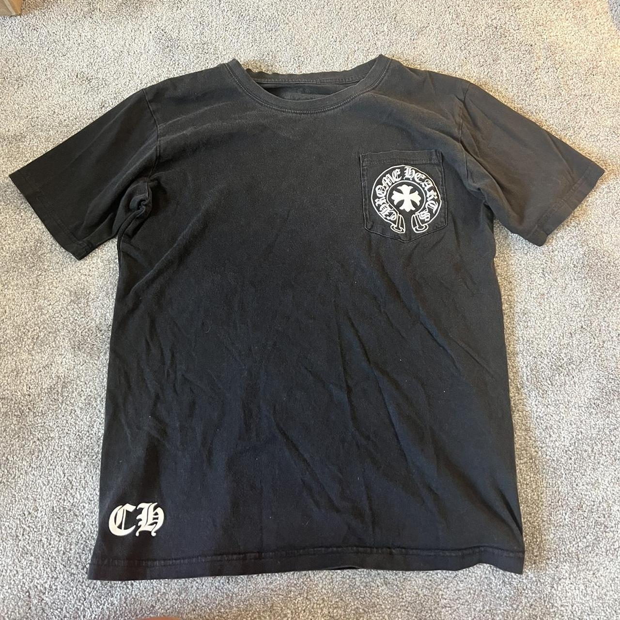 Chrome hearts tee says size medium but fits a size... - Depop