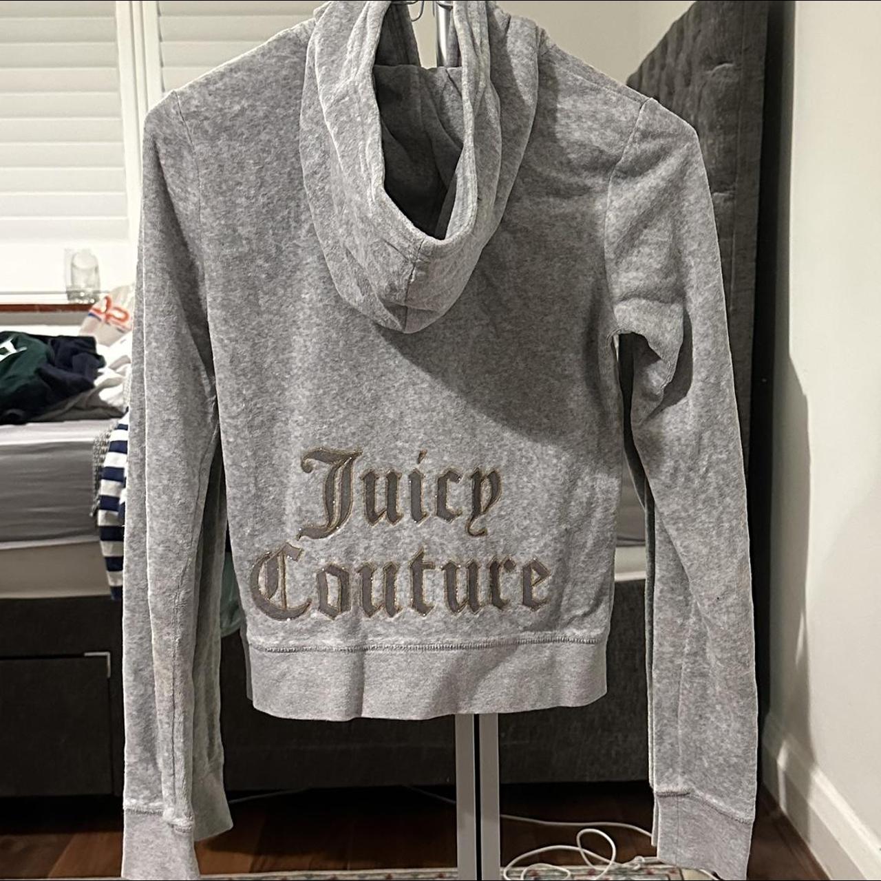 Juicy couture grey velvet zip hoodie Size xs... - Depop