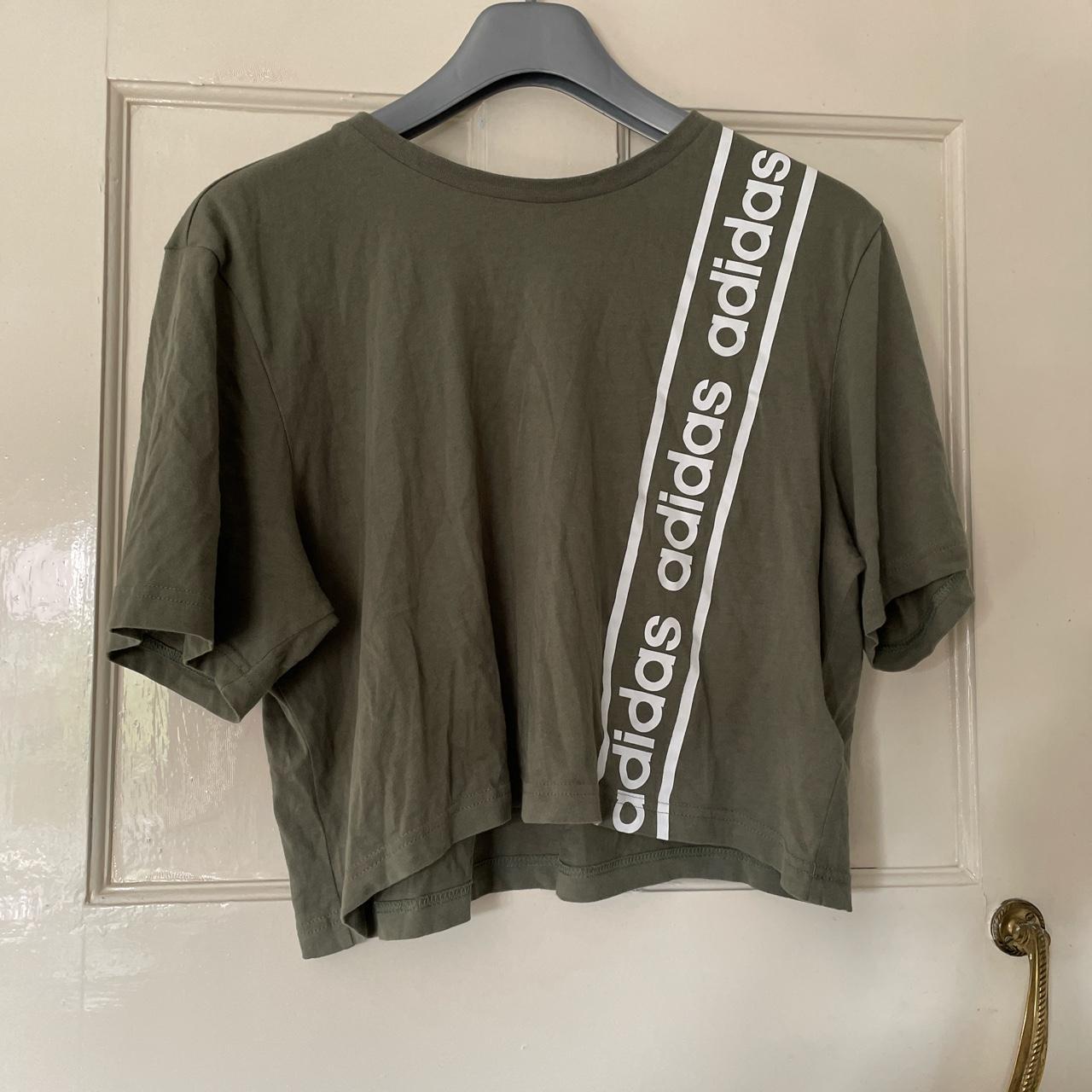 Adidas Women's Khaki Croptop Depop