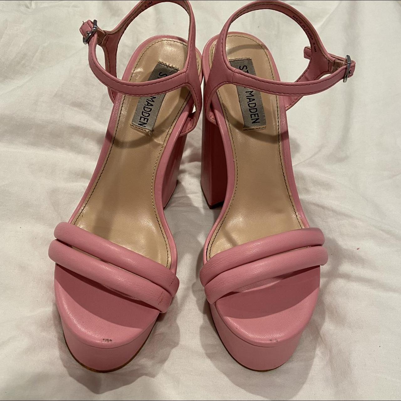 Pink Platform Steve Madden !! Straps around the... - Depop