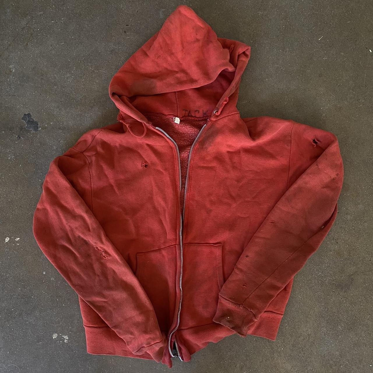 Vintage red zip up jacket, belonged to a “Jack” I... Depop