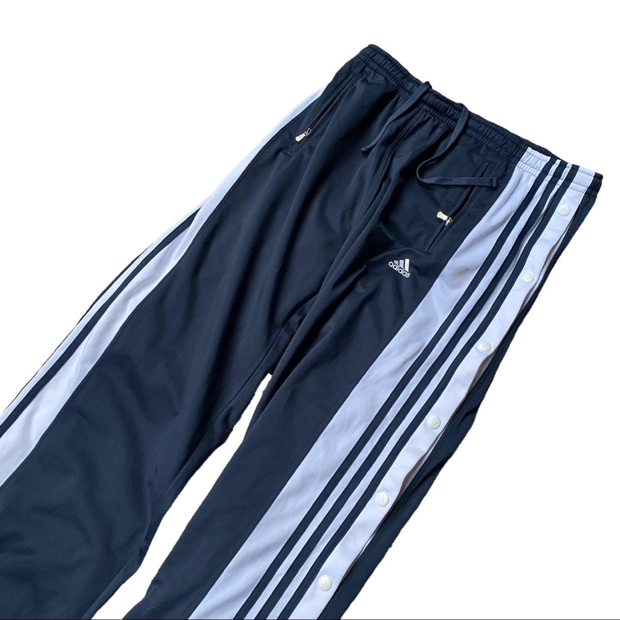 Adidas joggers with popper button fasten all down... - Depop