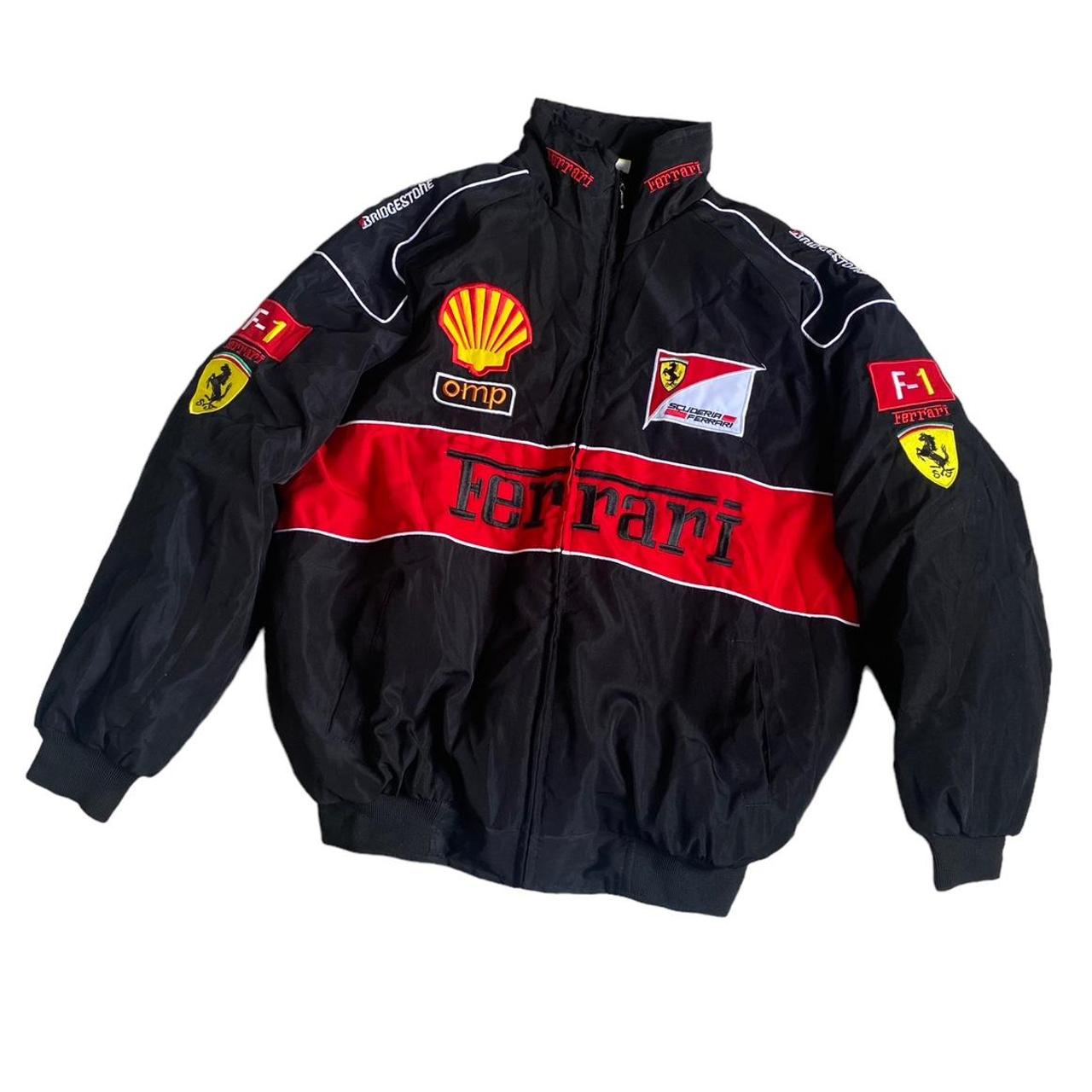 Ferrari racing jacket with large spell out and... - Depop