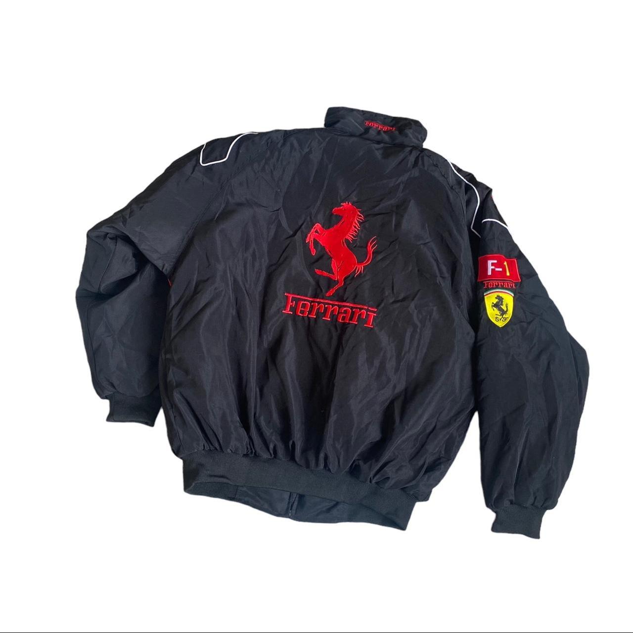 Ferrari racing jacket with large spell out and... - Depop