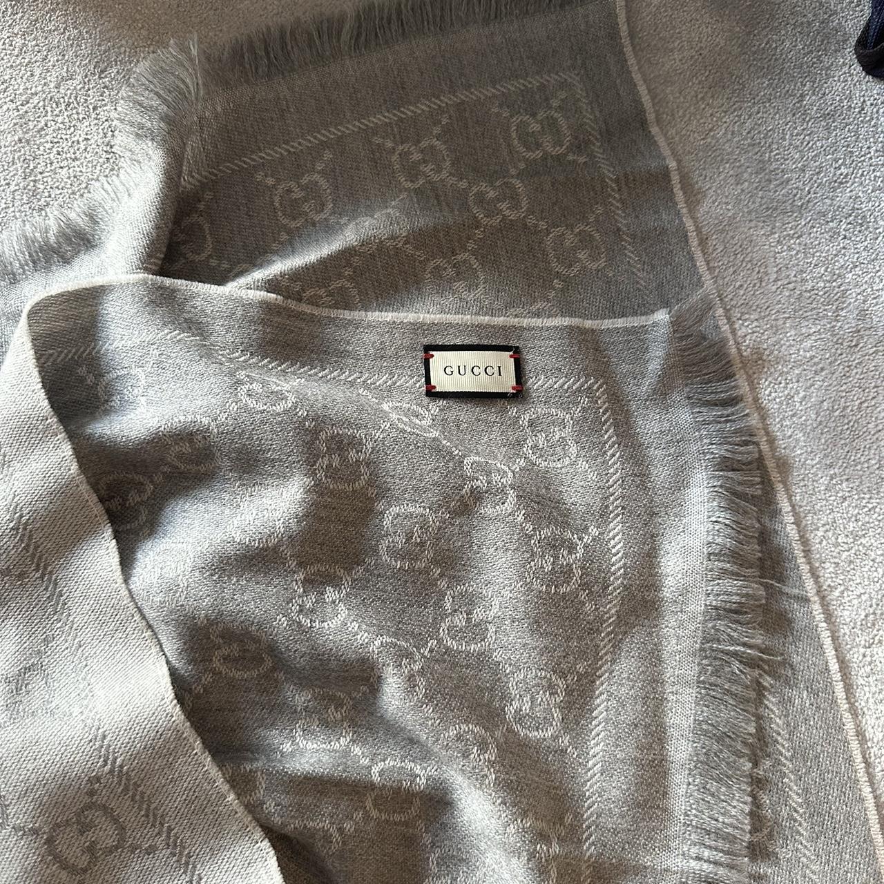 pale grey gucci scarf authentic bought a while... Depop