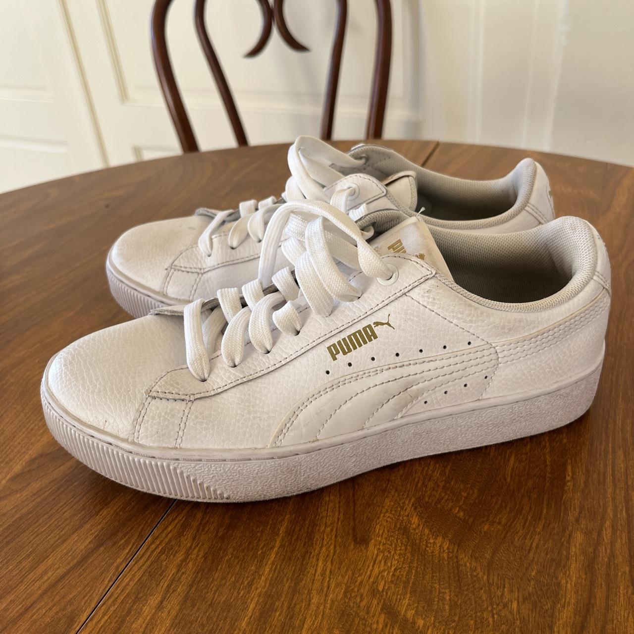 white platform puma shoes