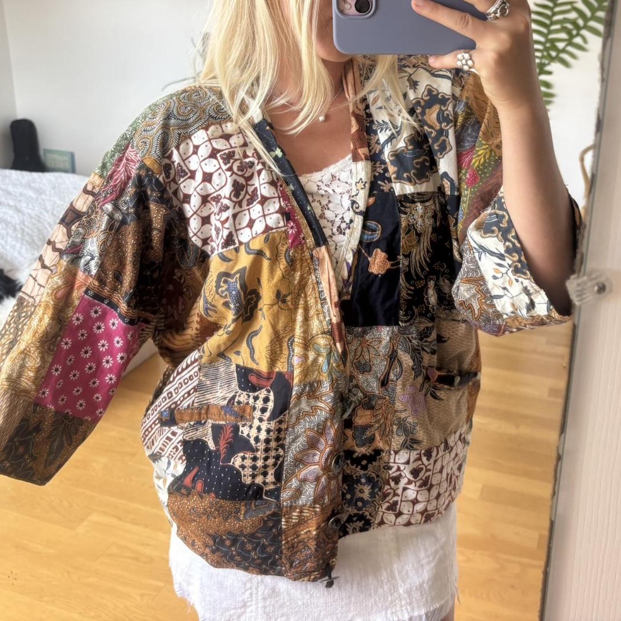 Women's Jacket - Multi/Brown - M – patchwork Bohe… - image 1