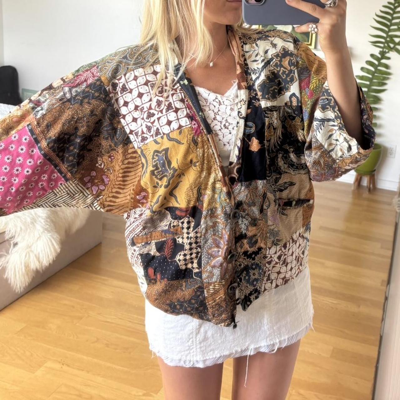 Women's Jacket - Multi/Brown - M – patchwork Bohe… - image 5