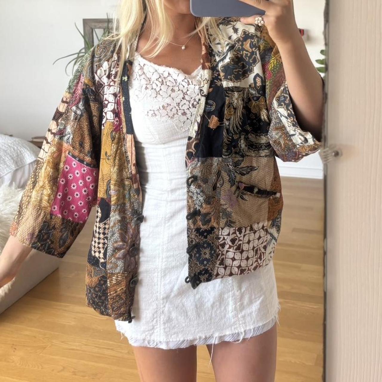 Women's Jacket - Multi/Brown - M – patchwork Bohe… - image 4