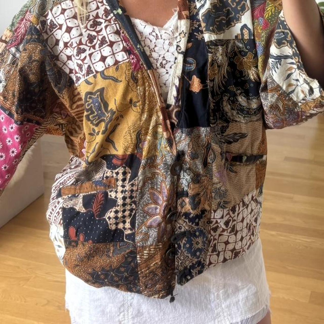 Women's Jacket - Multi/Brown - M – patchwork Bohe… - image 6