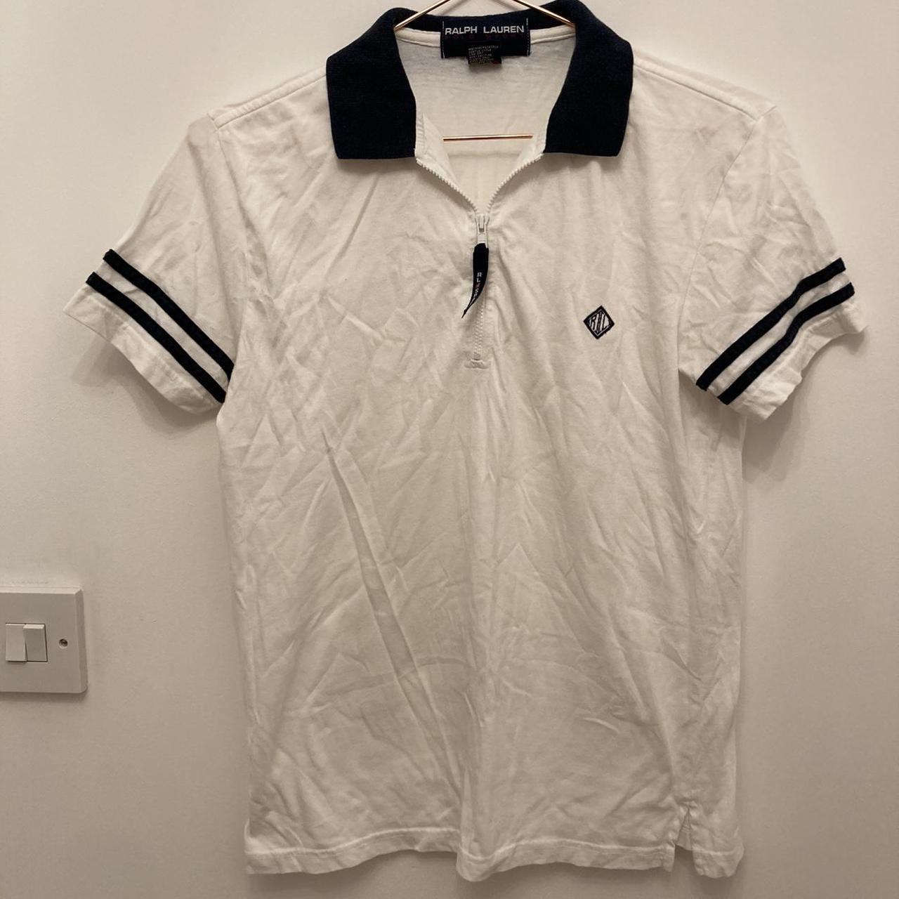 Ralph Lauren Women's Navy and White Polo-shirts | Depop