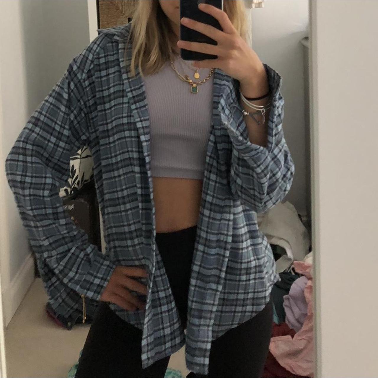 Subdued long sleeve checkered shirt Oversized... - Depop