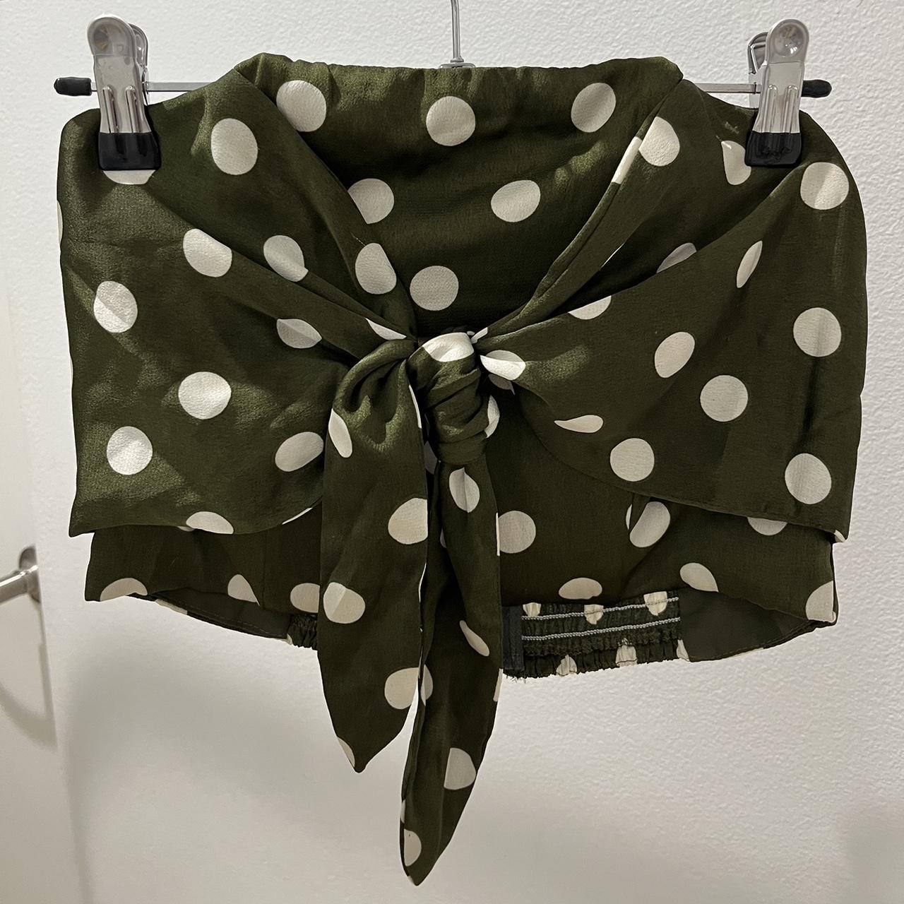 Olive Green cropped boob tube Perf condition only... - Depop