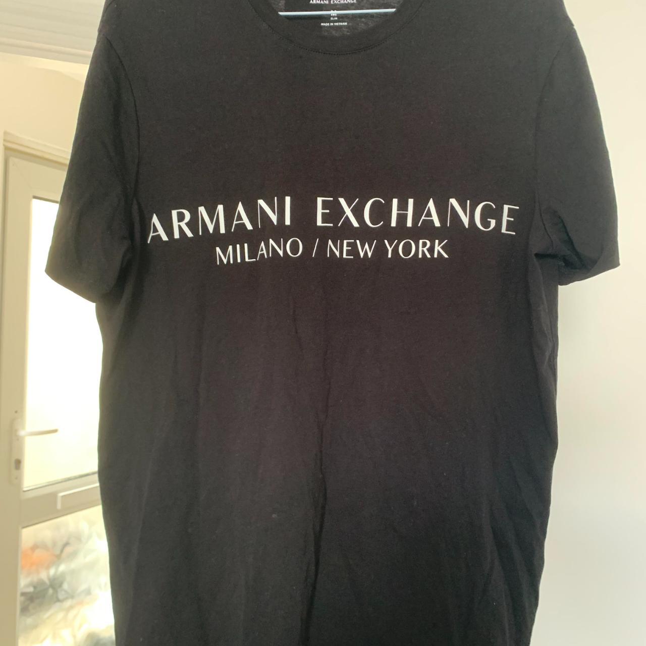 Armani T shirt Black Perfect condition Size -... - Depop