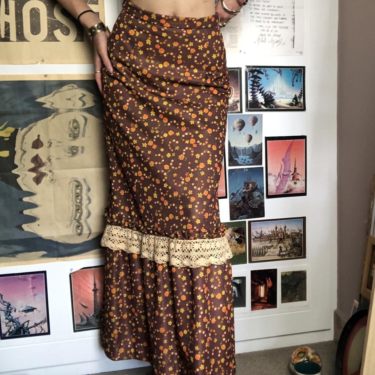 Handmade Vintage Maxi Skirts Upcycled Vintage 80's A-Team Maxi