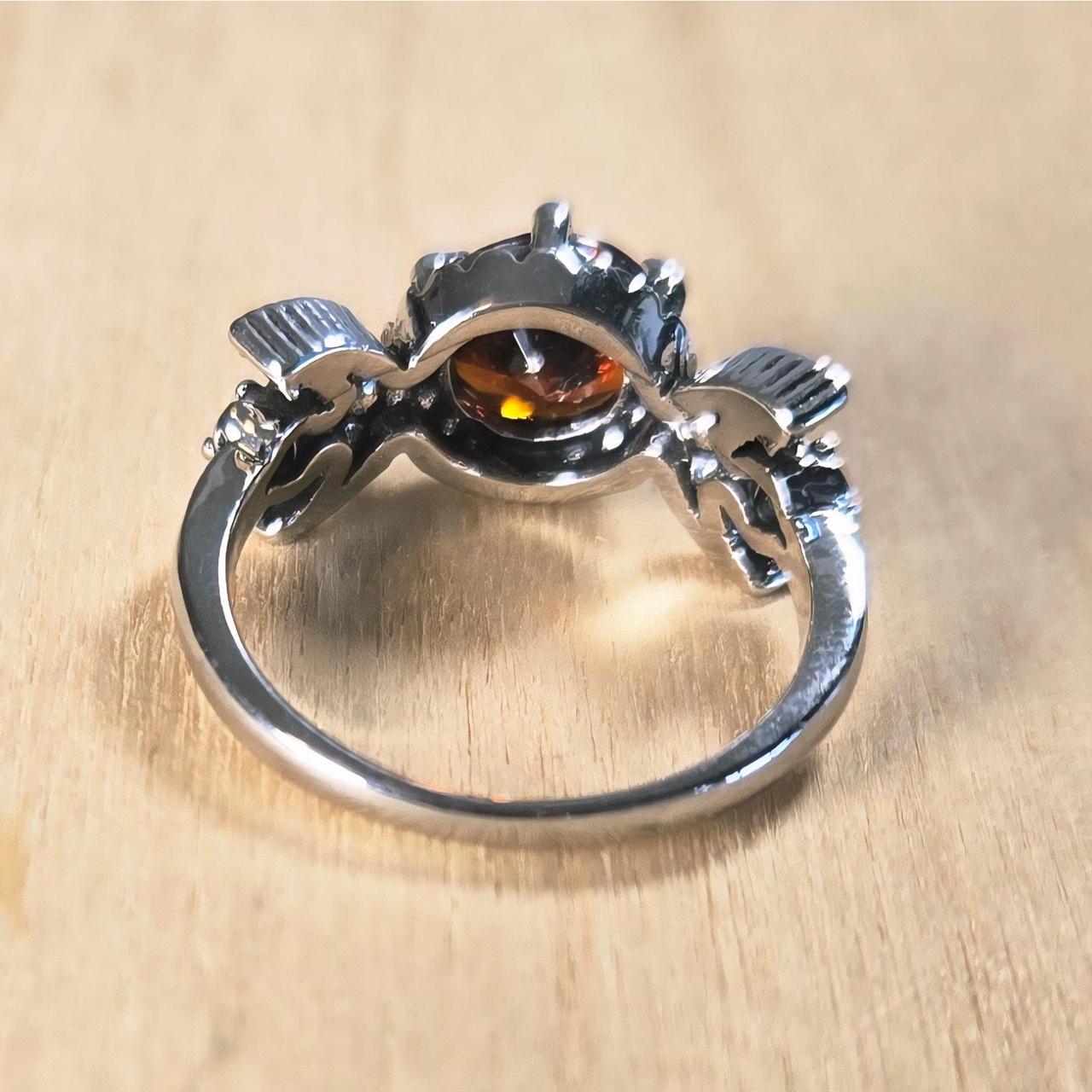 Source Unknown Women's Ring - Silver/Red – Size 5… - image 3