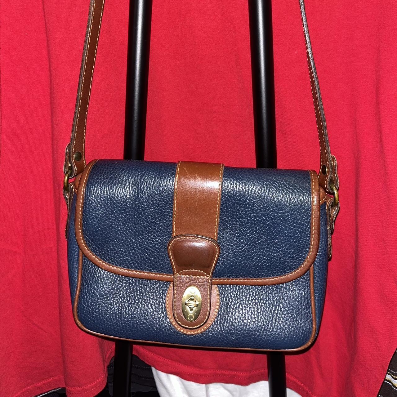 Vintage 1980 s Coach Sheridan Mayfield Navy Blue. Depop