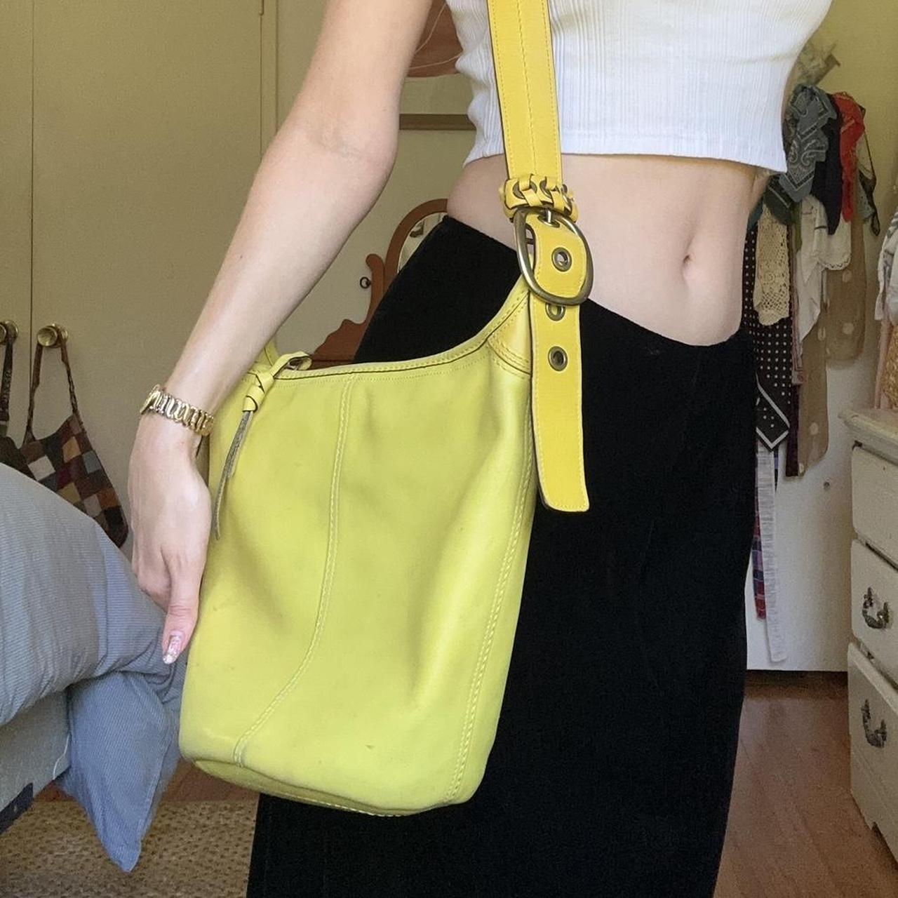 vintage chartreuse neon green neon yellow coach... - Depop