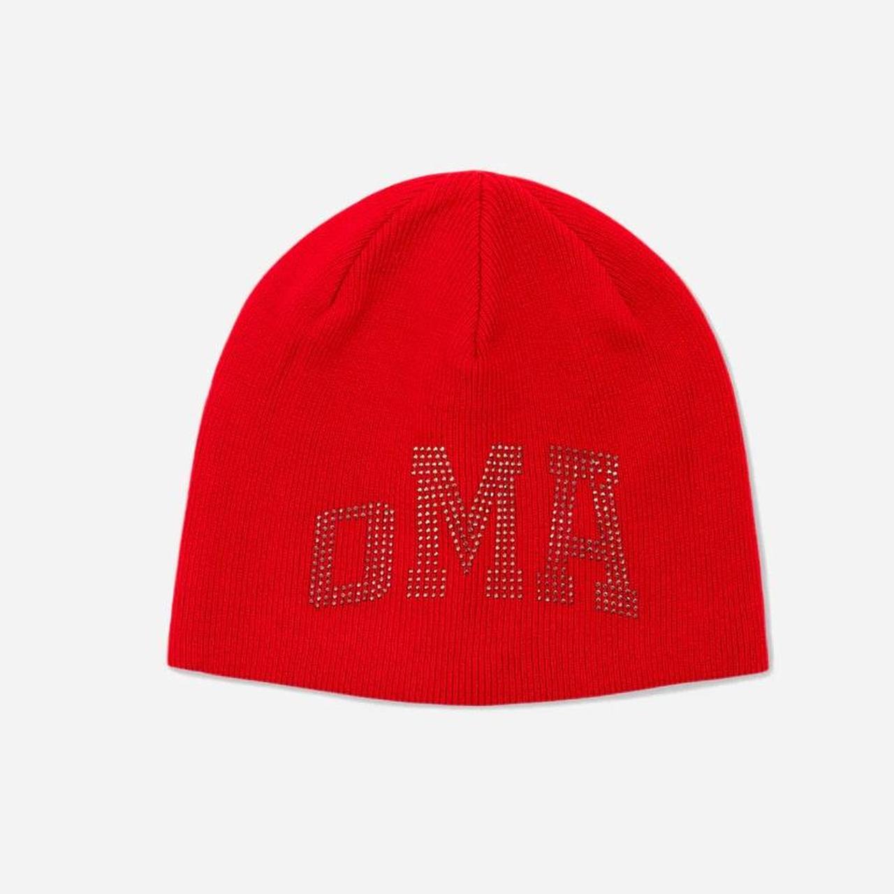 OMA OLD MAN ALAN RHINESTONE BEANIE SKULL CAP RED... - Depop