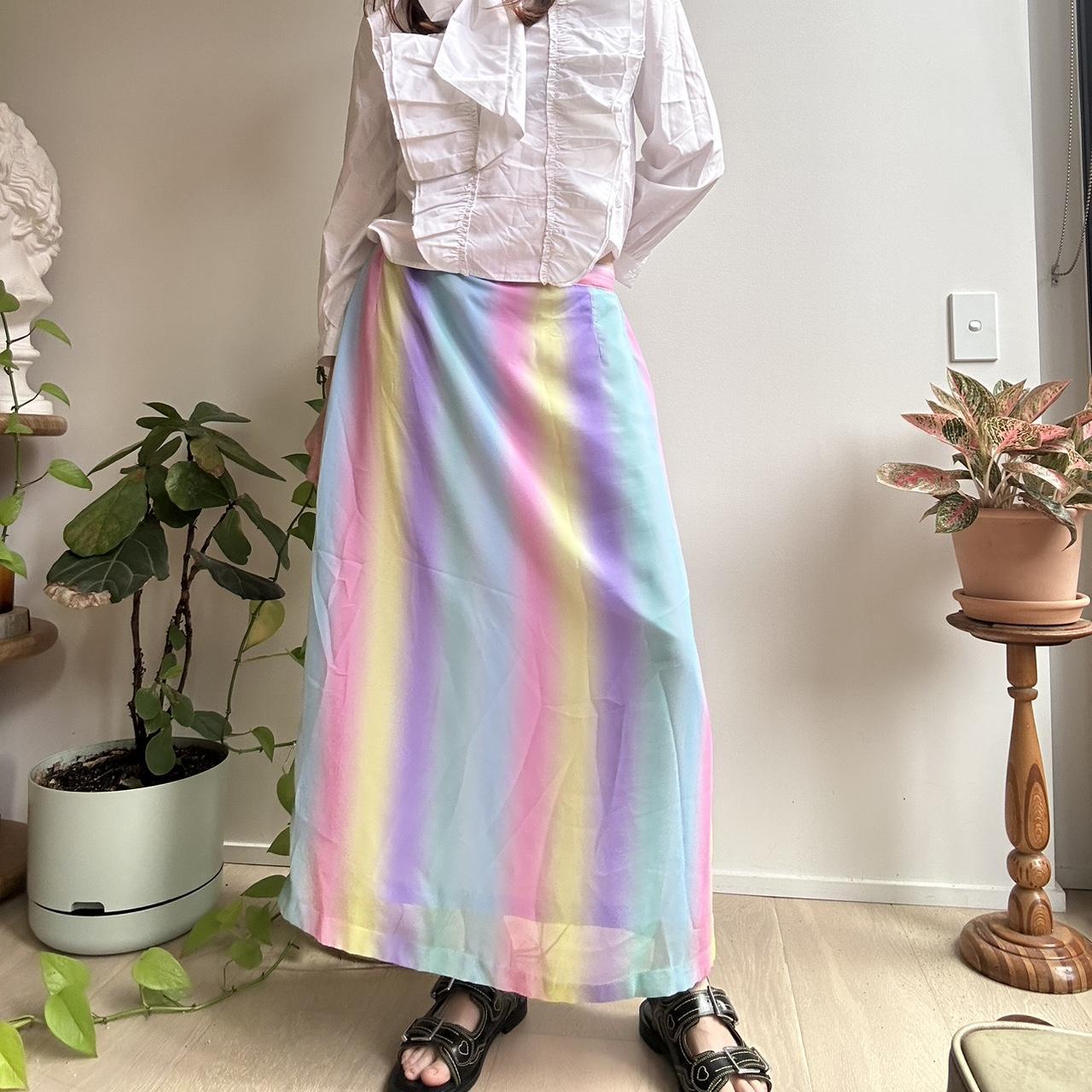 Rainbow maxi skirt best sale