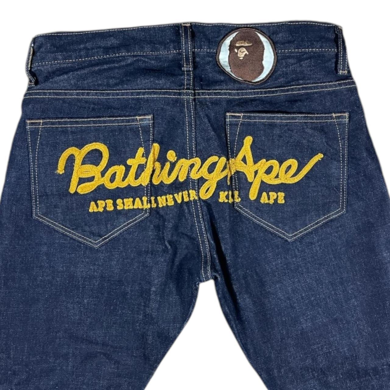 A BATHING APE ジーンズ Bape A Bathing Ape embroidered jeans Size XS | Depop