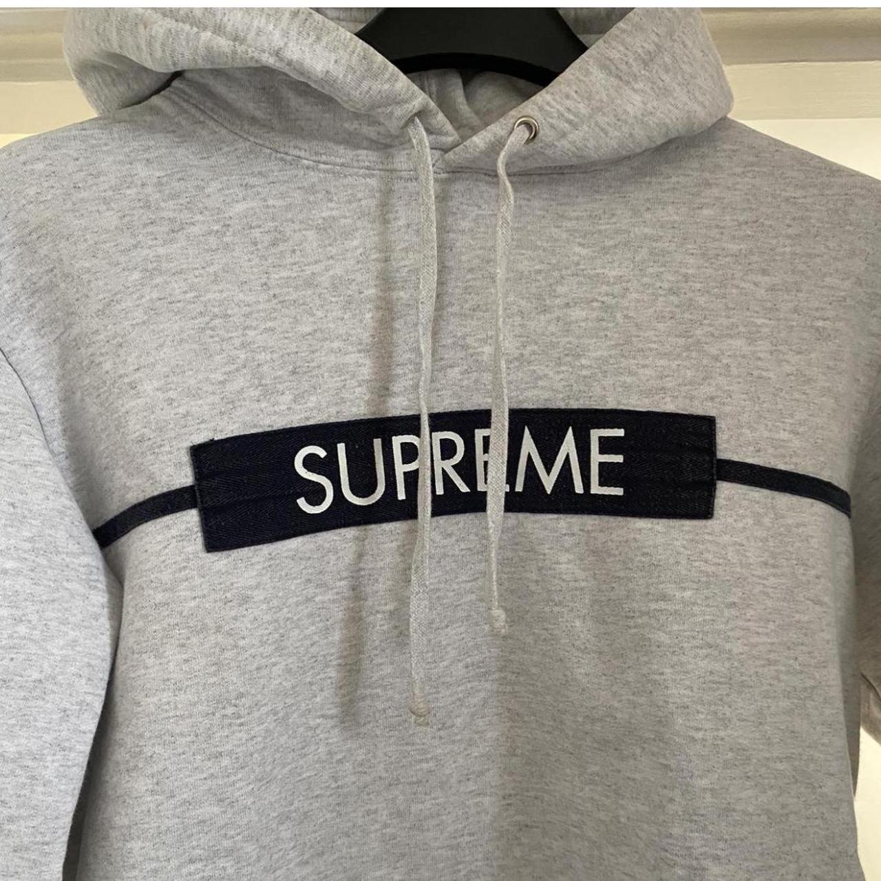 Supreme chest twill tape hooded sweatshirt sale