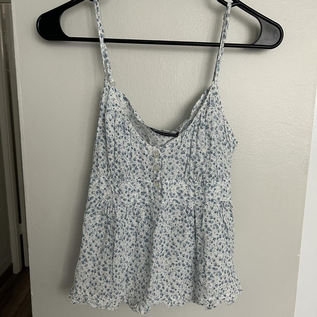 Brandy Melville Tiffany dainty floral tank... - Depop