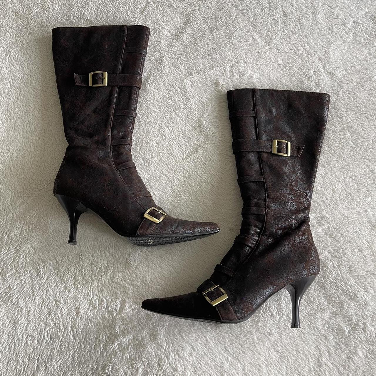 vintage pointed toe buckle boots ★ FREE BUNDLE... - Depop