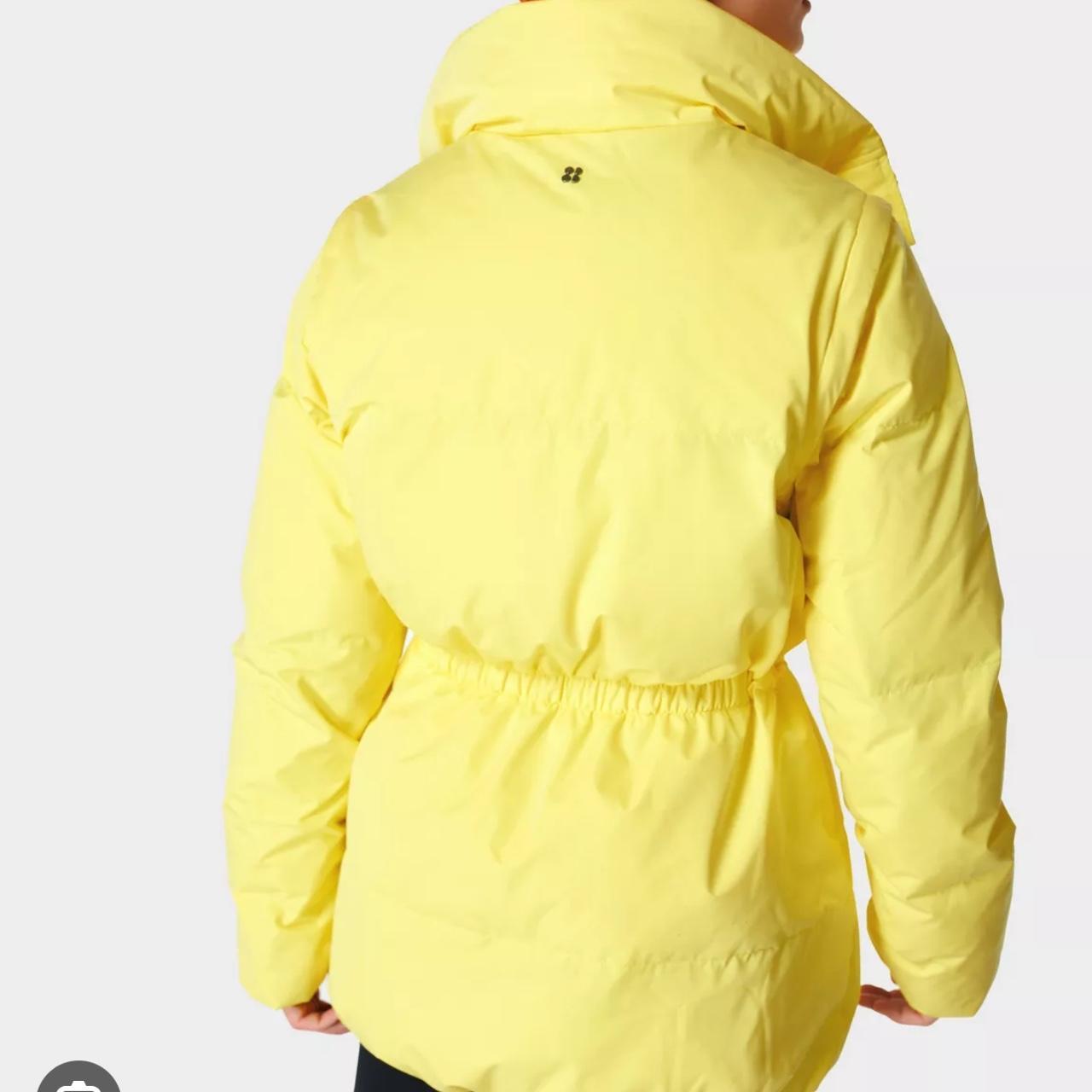 Sherbet yellow puffer jacket with detachable sleeves | Depop