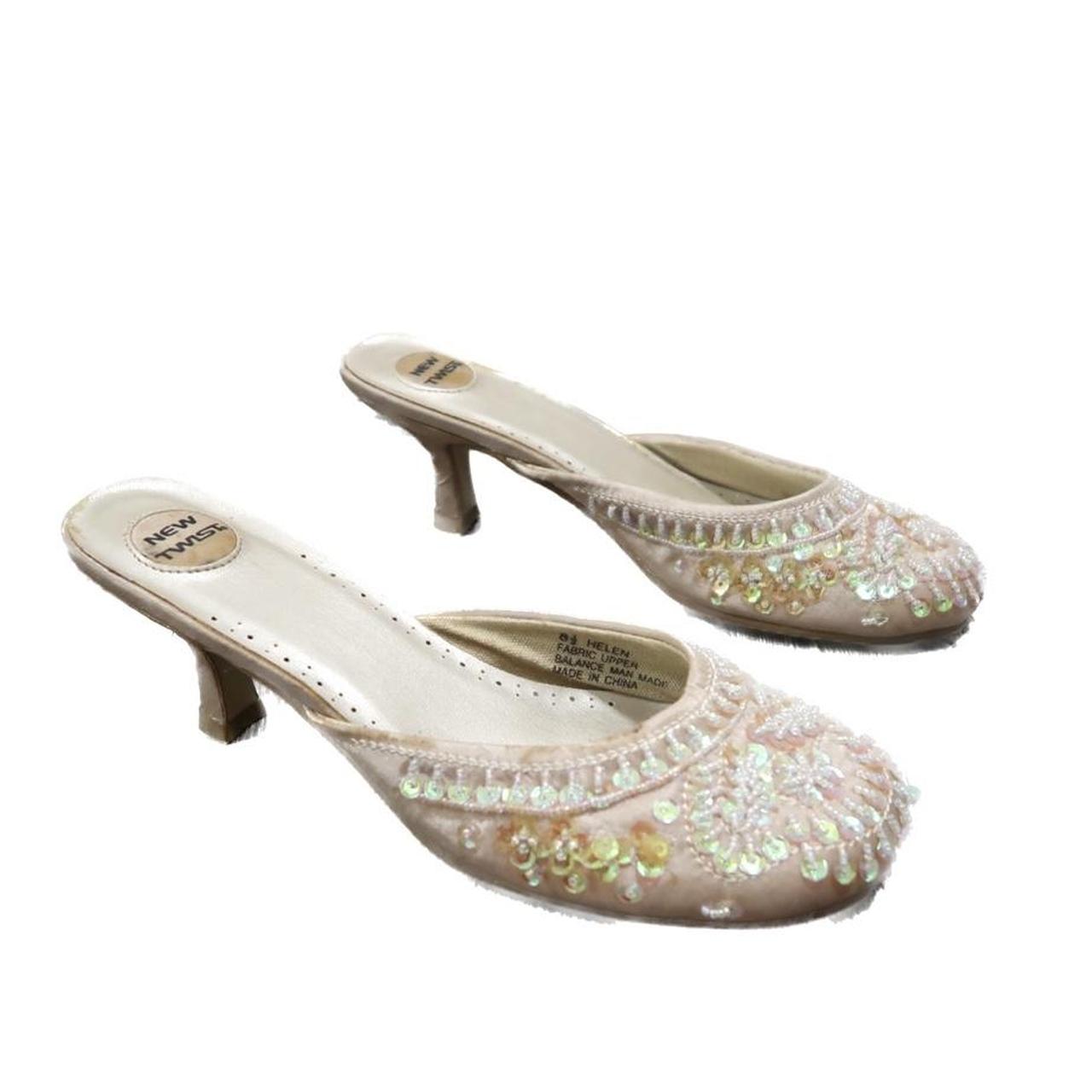 Vintage Sequin Kitten Heels These kitten heels are... Depop