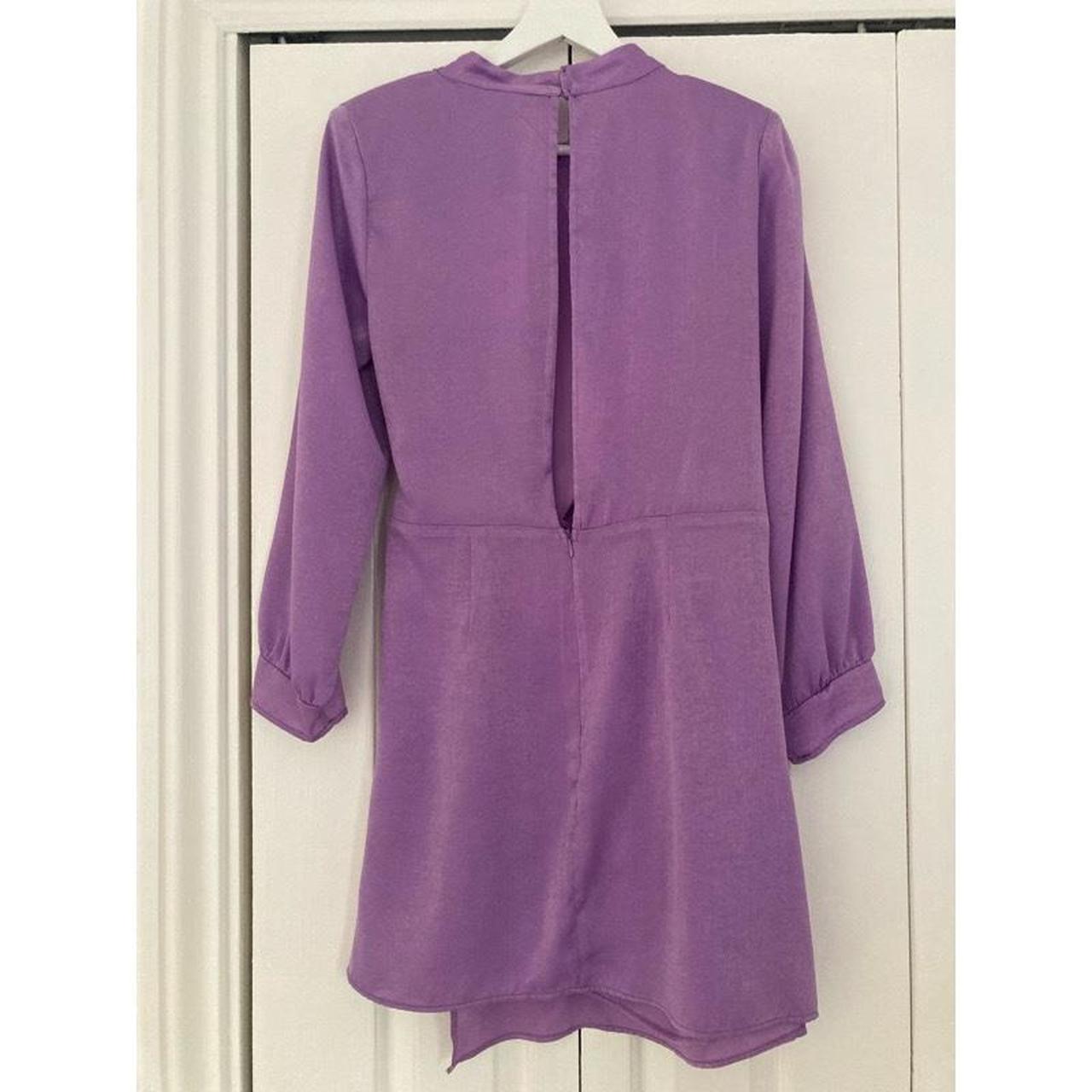 Zara Satin Mini Dress in Lilac💜 High neck, open... - Depop