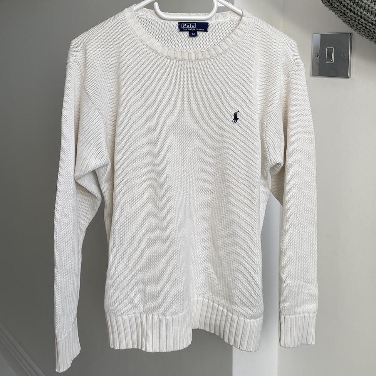 Vintage 2000s white Ralph Lauren knit sweater 🤍 Size... - Depop