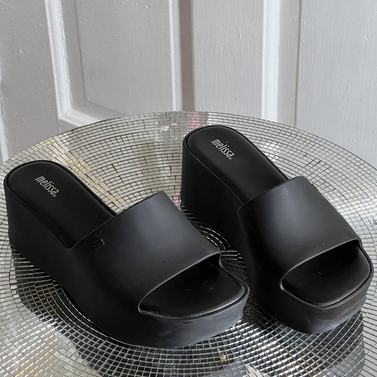 Block sandal Slip on 2 platform wedge jelly shoes Depop