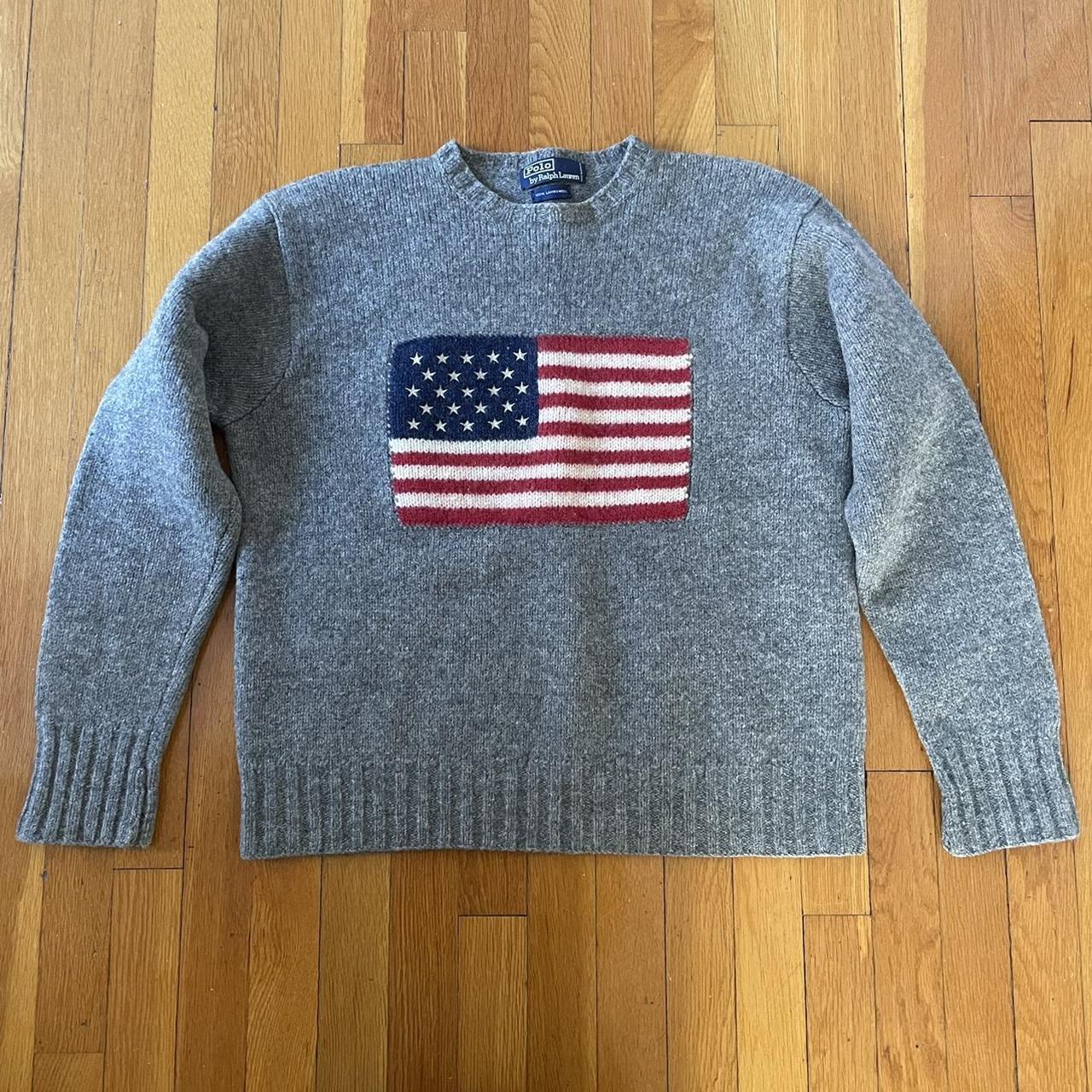 Polo Ralph Lauren American Flag Knit Sweater 100%... - Depop