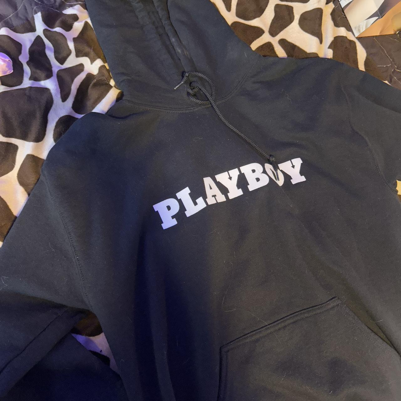 Playboy hoodie cheap black and white