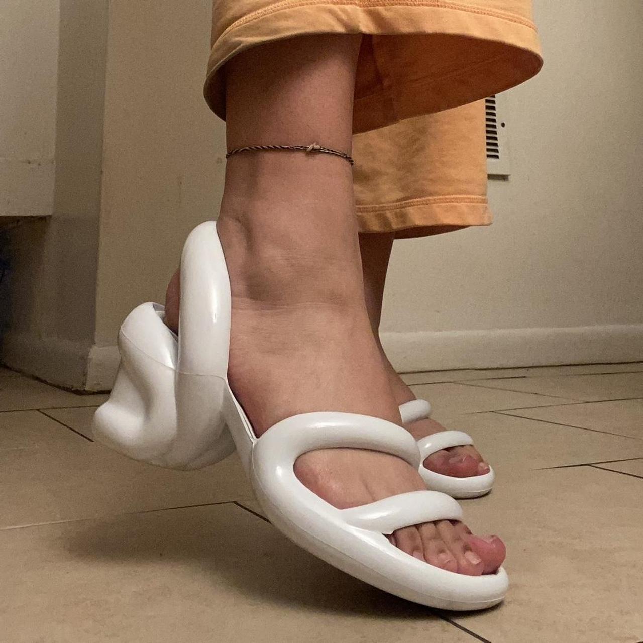 camper white sandals