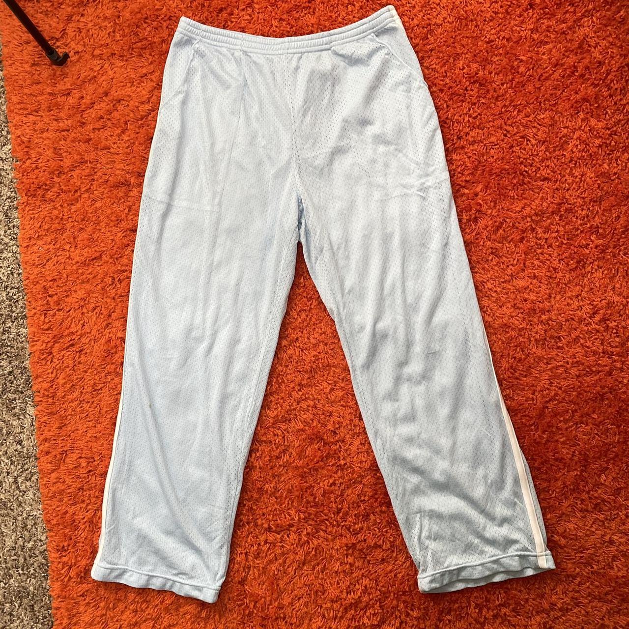 y2k baby blue flared athletic pants brand: athletic - Depop