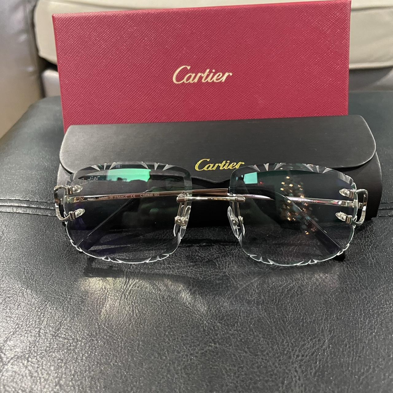 big c cartier glasses with cuts silver 10/10... - Depop