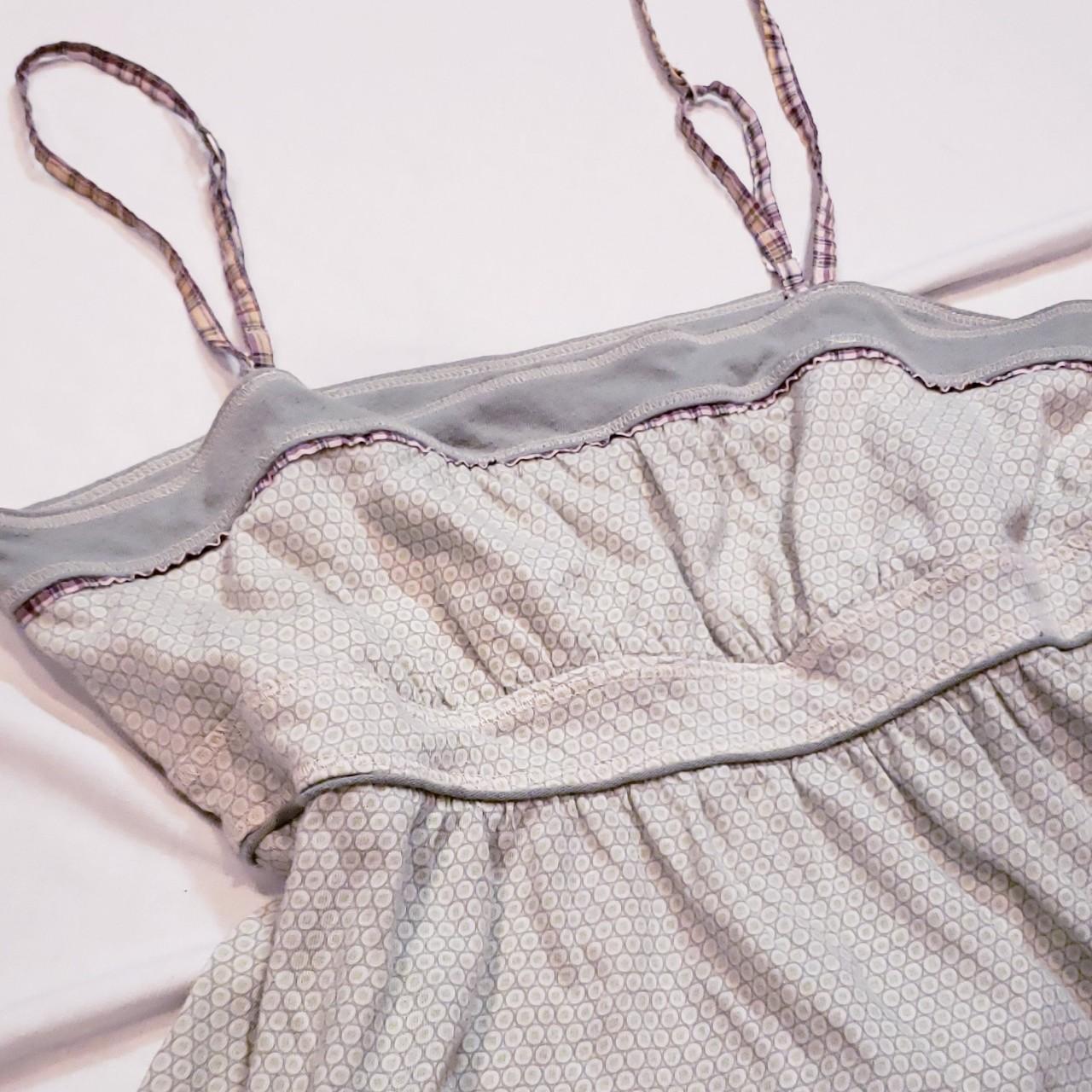 Y2k sage green Hollister babydoll cami! Plaid hem... Depop