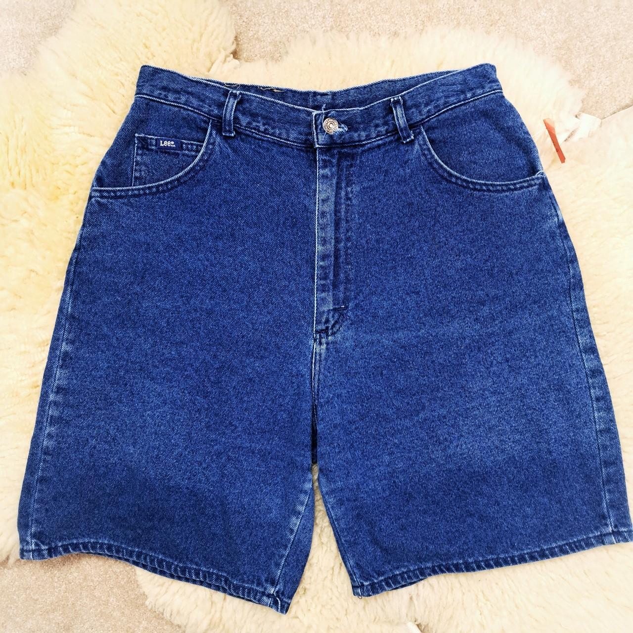 Vintage 1990s long jean shorts by Lee. Made in the... Depop