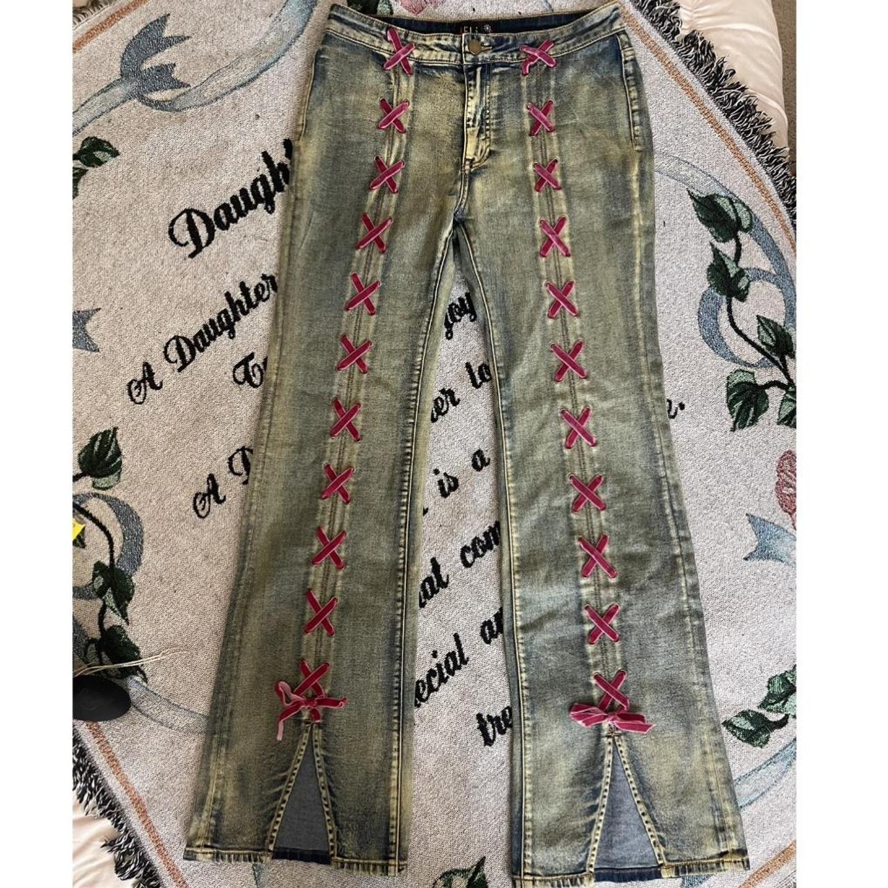 Delias Flared Jeans With Ribbon Details Probably Depop