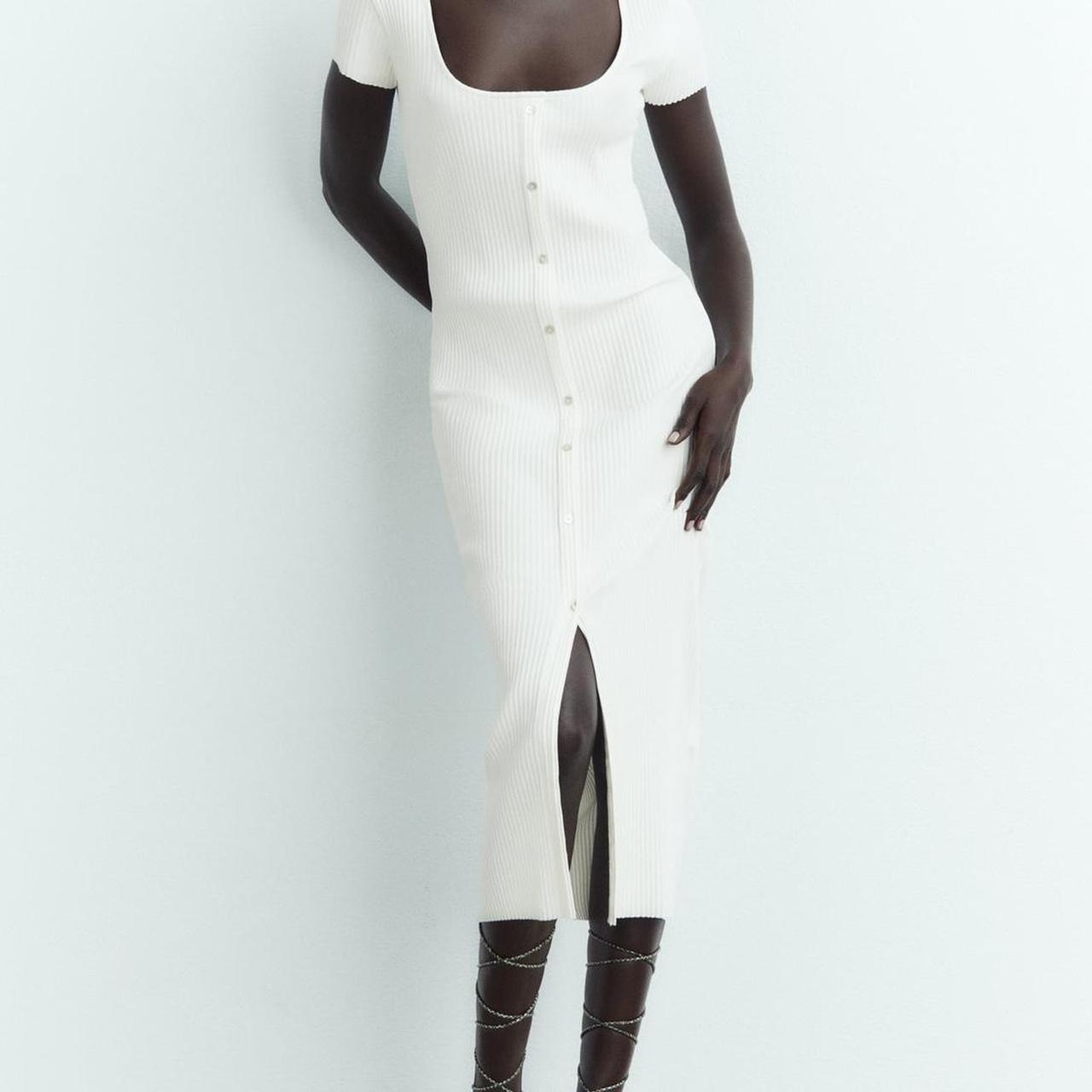 Zara Women's White Dress Depop